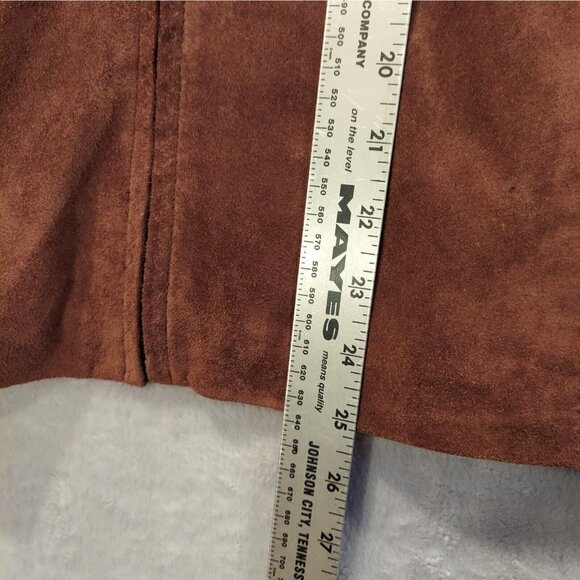 EMMA JAMES Suede sweater Jacket Womens L Zip Brown career office retro classic - Picture 4 of 10